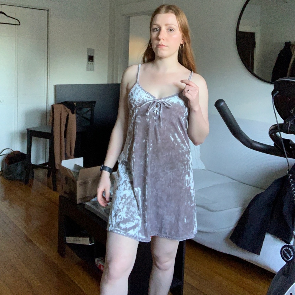 Forever 21 Silver Velvet dress